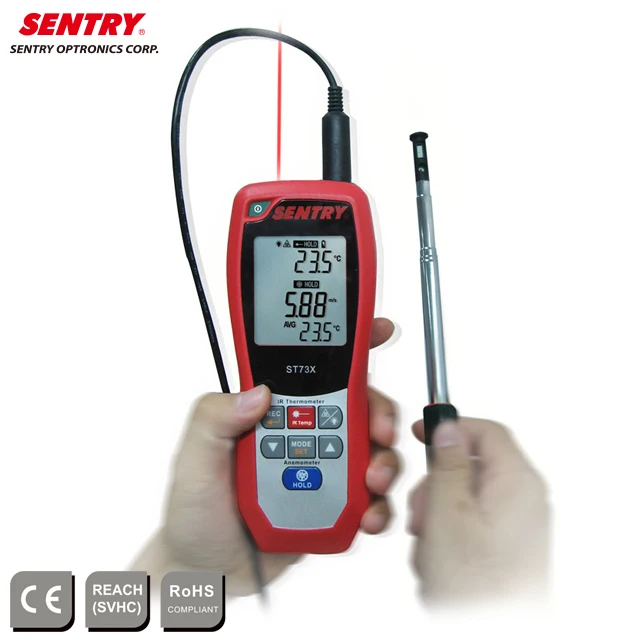 Handheld Thermo Anemometer with sensitive hot-wire