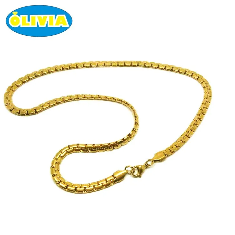 Оптовая продажа мужское ожерелье из кубинской цепи с покрытием желтого золота 18 карат 5 мм