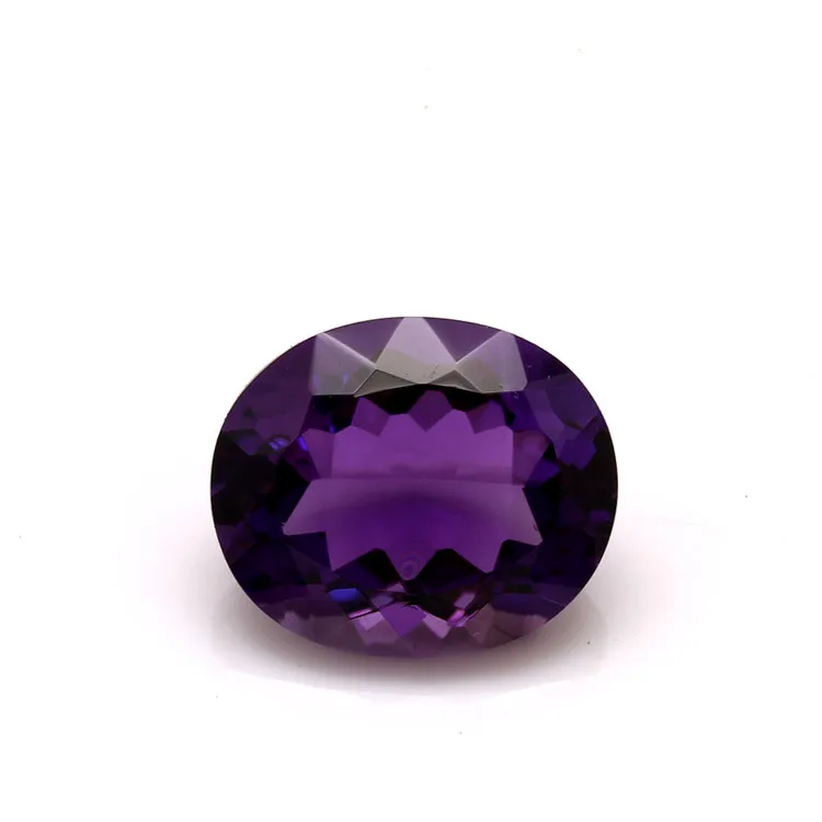 China Wholesale Oval Shape Faceted Cut Amethyst Crystals Quartz Stone