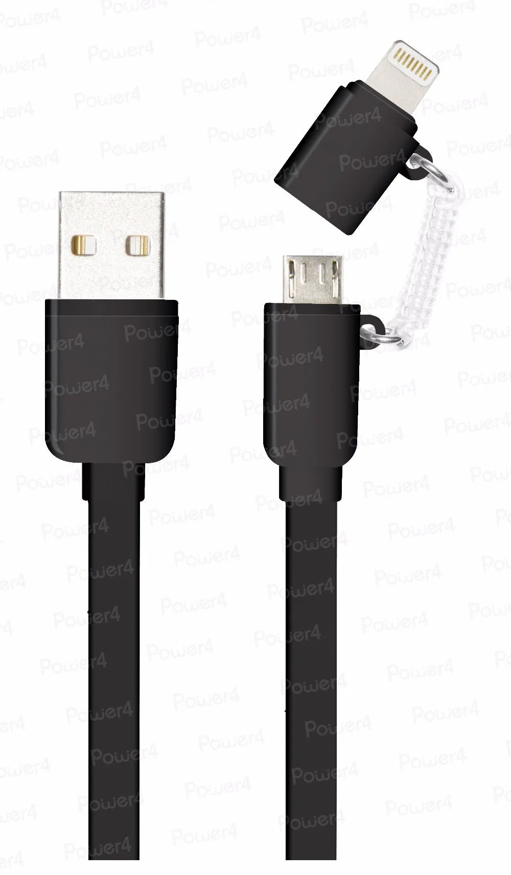 
High quality Micro usb 8pin USB 2 in 1 Sync Data Charger electric Cable for iPhone iPad iOS For Samsung HTC Android 