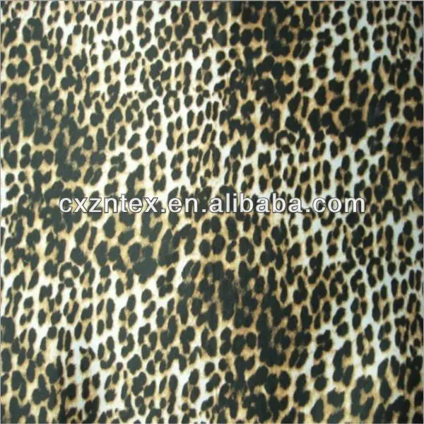 Satin leopard print fabric