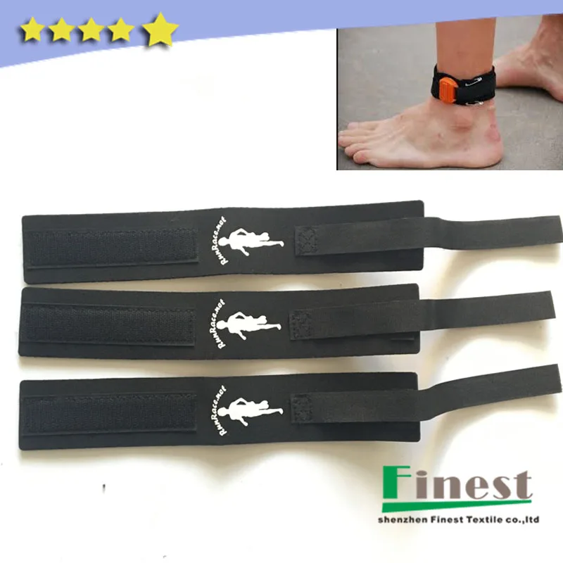 Black adjustable triathlon timing chip accessory straps,ankle strap for timing chip