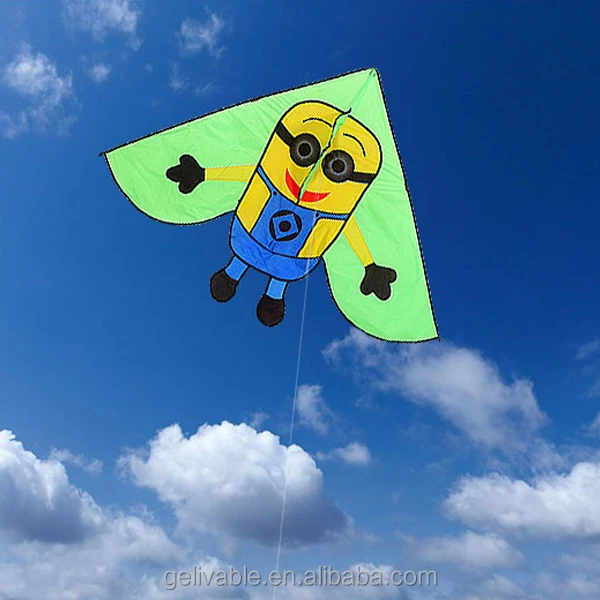 Chinese child flying kite with long tail