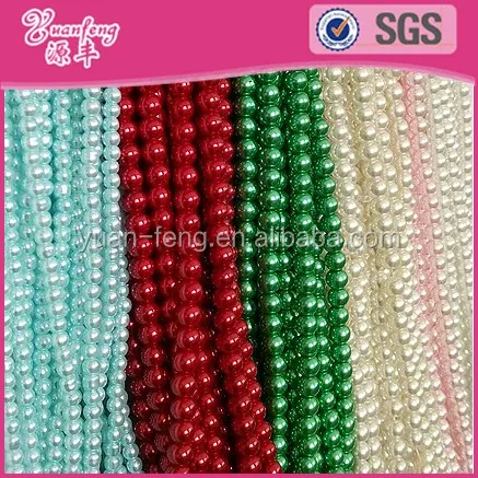 Beaded jewelry colorful abs pearl bead chains plastic bead strand