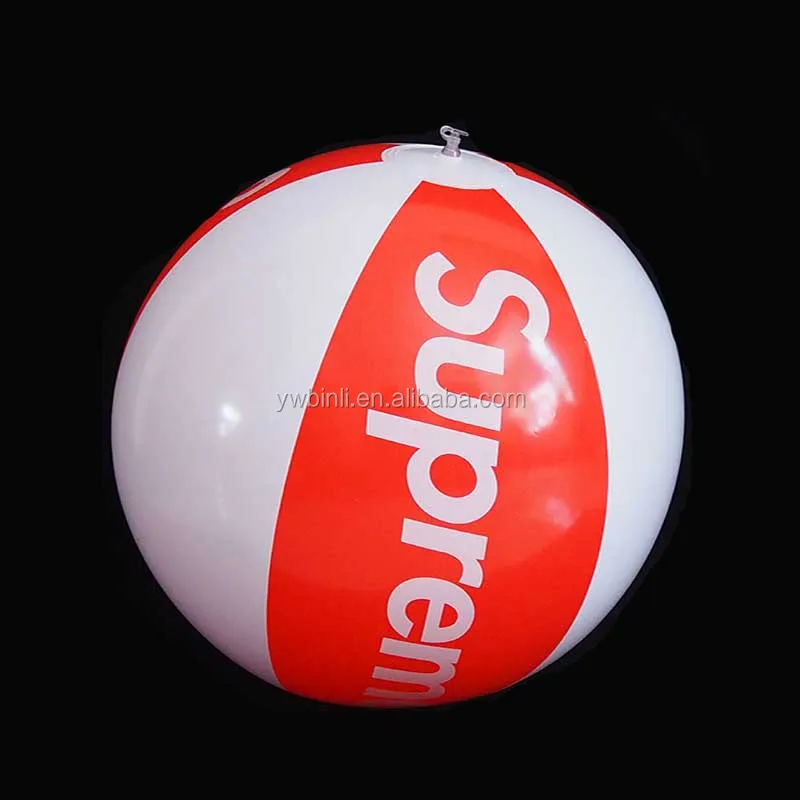 24inch white and red new beach balls eco-friendly inflatable balls