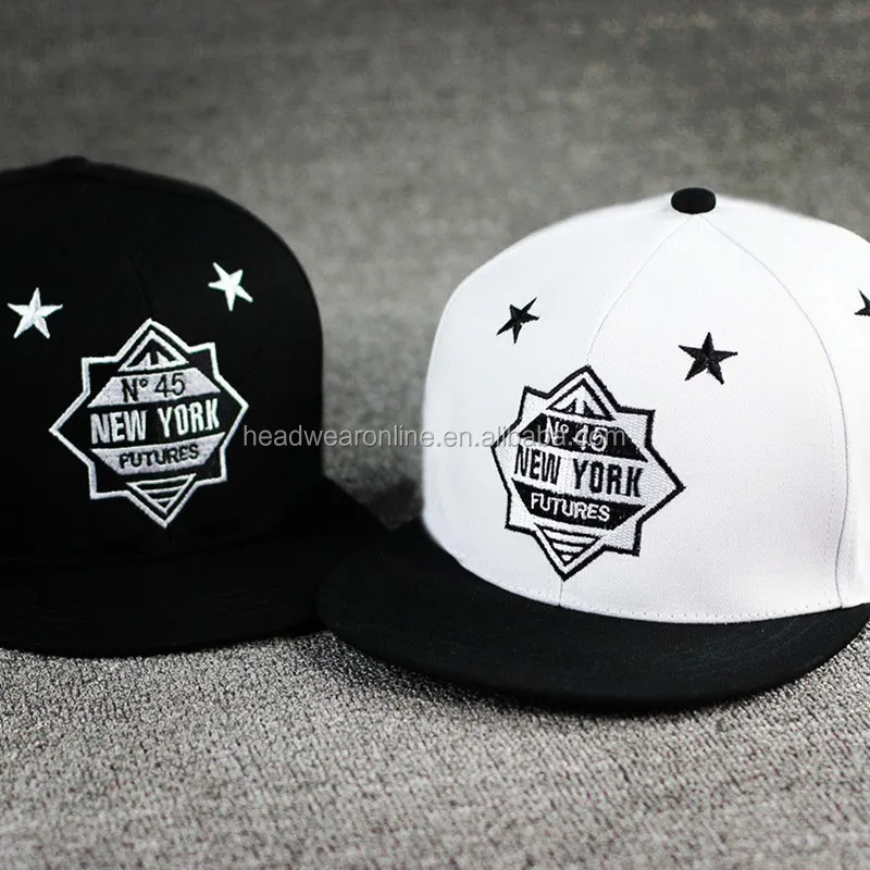 Wholesale embroidered logo sports hip hop hat custom private label stylish solid color snapback cap