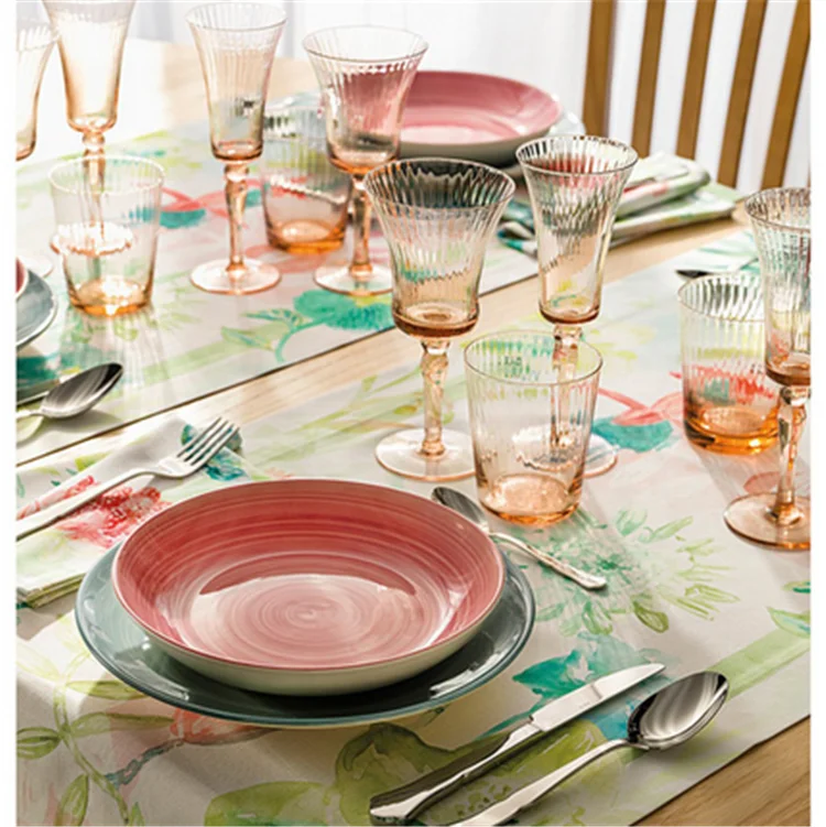 Hot selling High end fine turquoise retro porcelain hotel nordic dinnerware for banquet serving