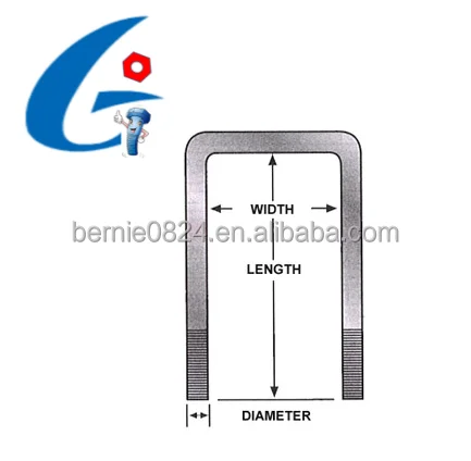 
Экспорт ANSI горячеоцинкованный квадратный U-образный болт 