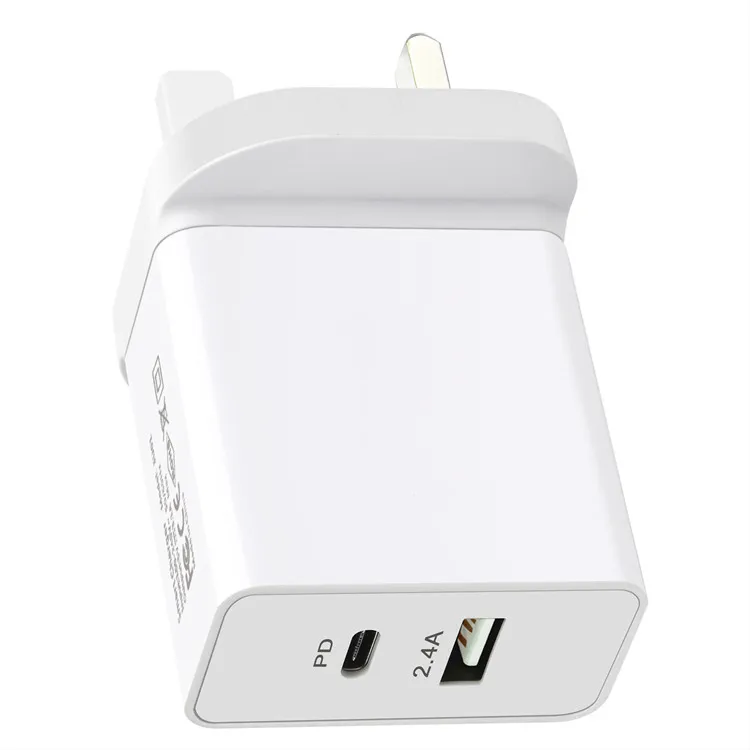 
Factory PD UK Plug Fast Dual USB Wall Charge Smart Phone Charger For iphone 