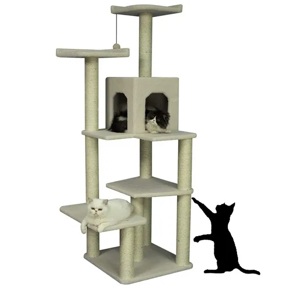 
Wholesaler New Products Design Large Cat Scratching Tower House Soft Cat Tree 