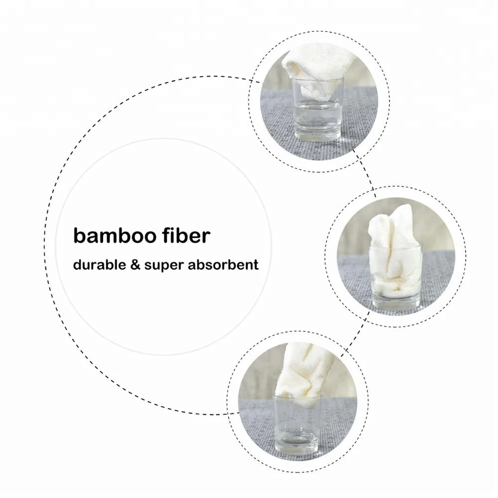 
Organic natural bamboo fiber dish clean cloth kitchen towel bulk rags 