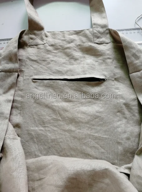 Popular Irish linen naturally dyed big tote bag with stone washing