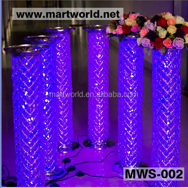 2019  New LED Crystal pillars for wedding decoration/lighted LED pillar for wedding aisle (MWS-002)