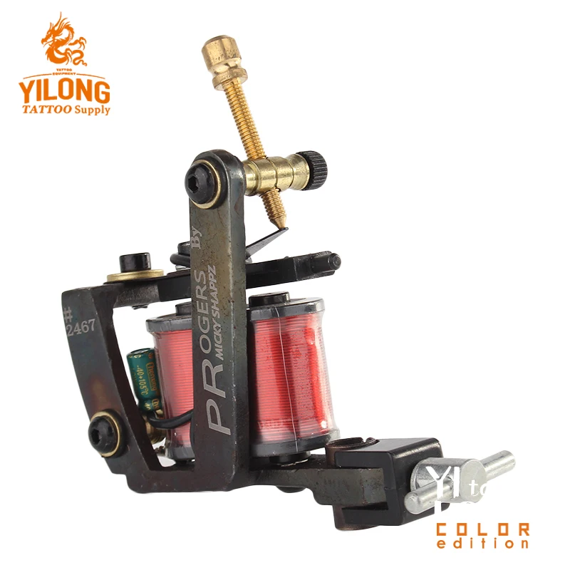 Yilong Professional Imitating Micky Coil Machine 10 Wrap Steel Iron Core Machine Coil Tattoo Machine