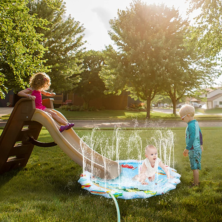 Termichy Summer Outdoor garden toy oscean fish design inflatable water splash play mat