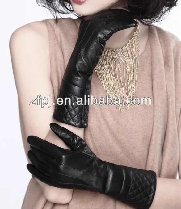 Fashion Ladies Sheepskin Elbow opera  Long Leather Glove for women