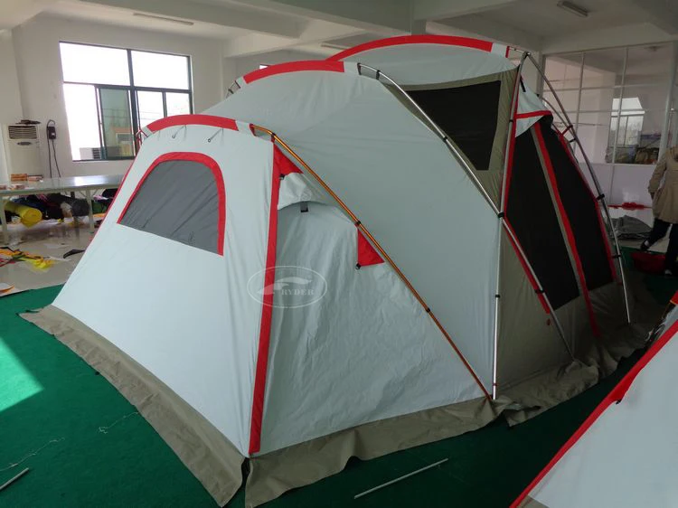 Custom Family Large 4 Season Outfitter Tent Alu Flame Retardant Aluminum Structure Waterproof Wind Resistant Cotton Binding