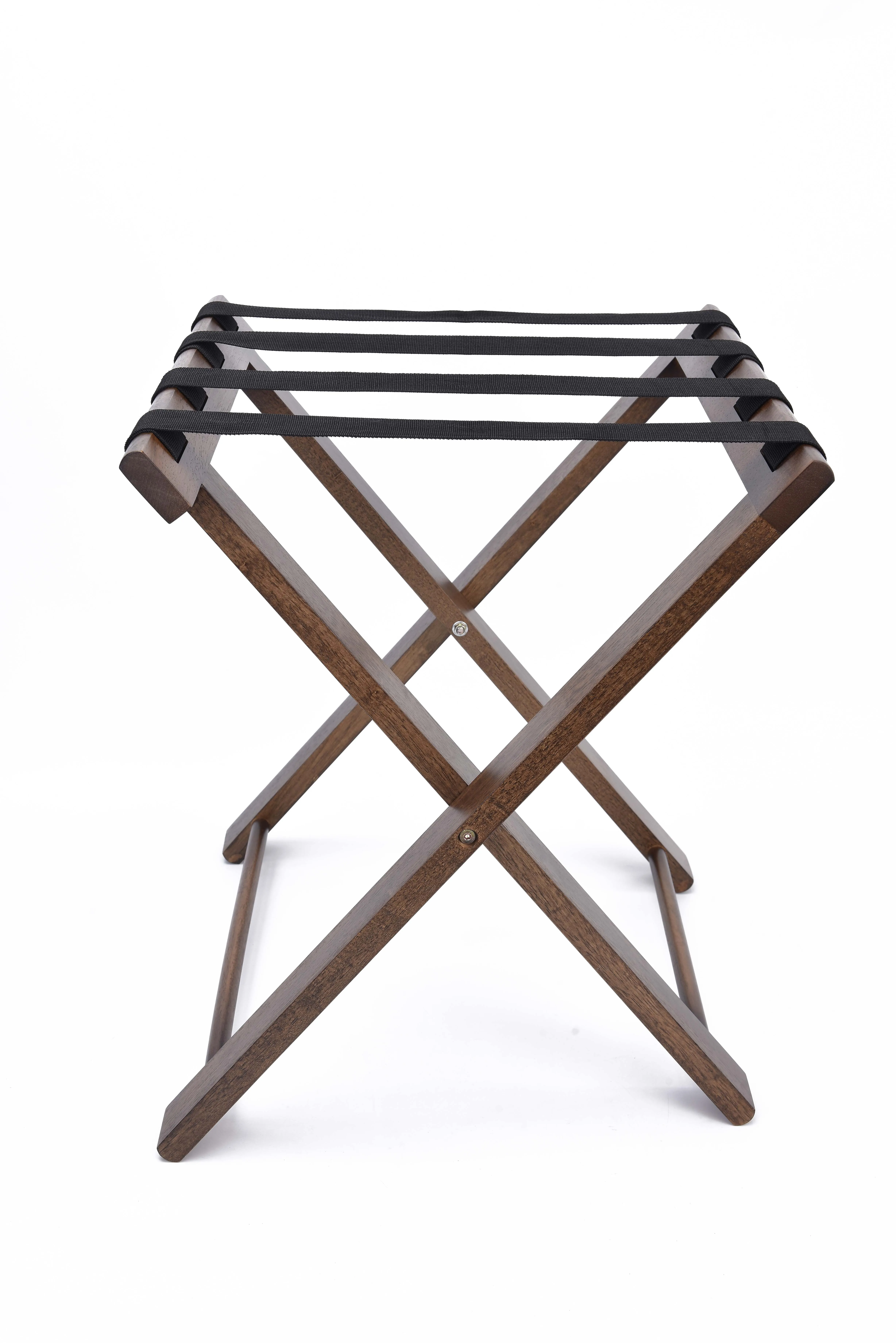 Folding luxury wooden material antique color hotel luggage rack for bedroom