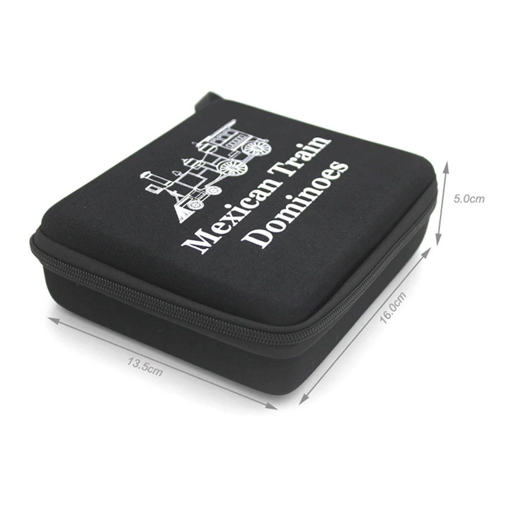 EVA Hard Carrying Case for Regal Games Double 12 Mexican Train Number Dominoes To Go Travel tool case With Zip Up Case