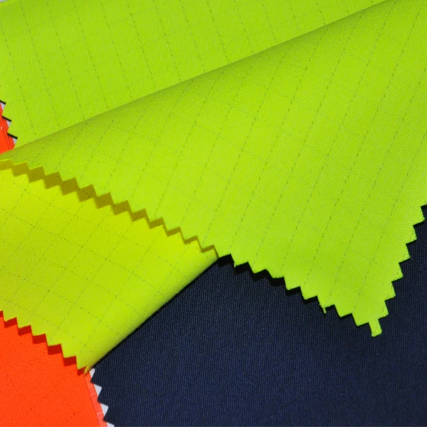 
EN11612 EN1149 modacrylic cotton flame resistant twill protective workwear fabric 