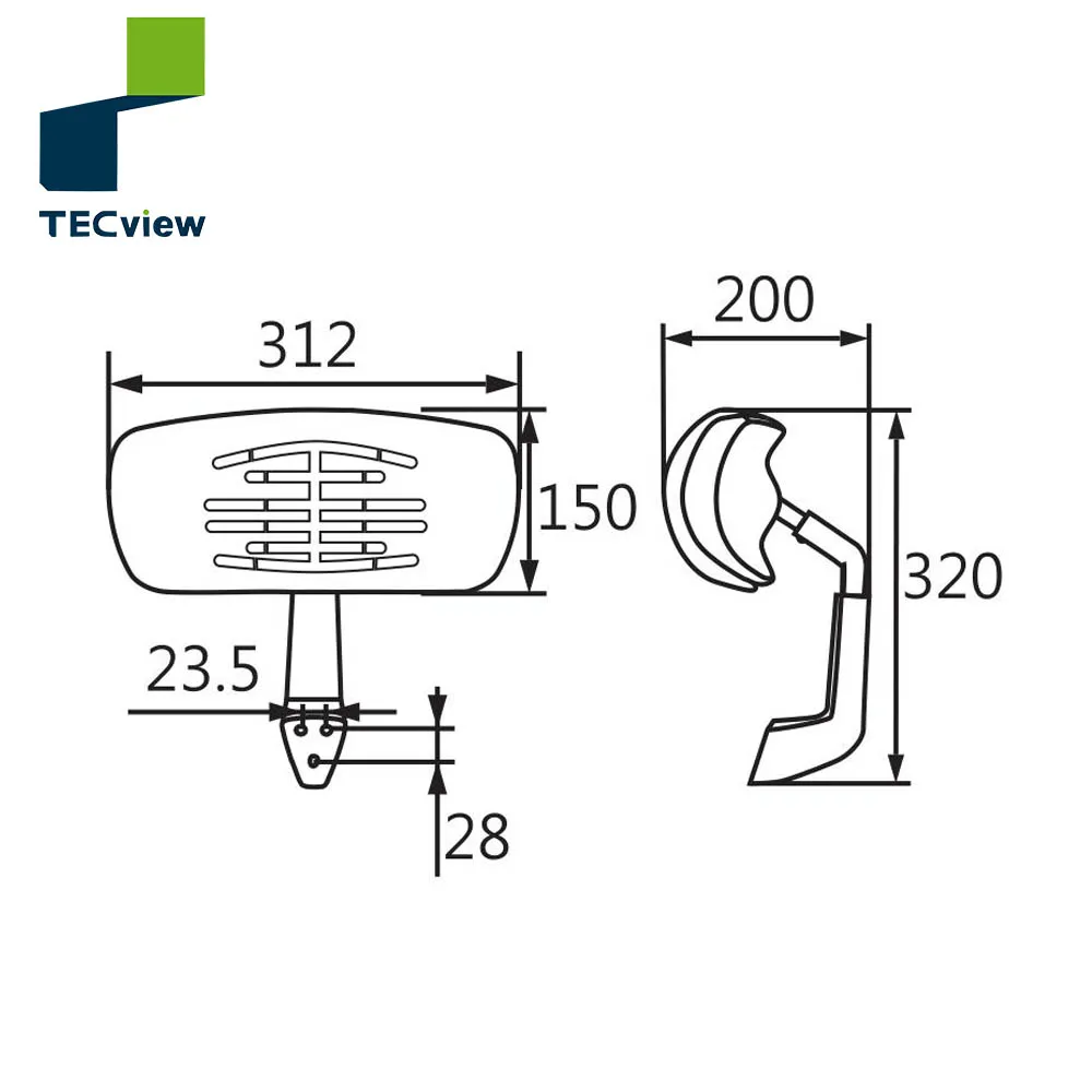 
hot sale Nylon PP headrest components swivel office chair parts 