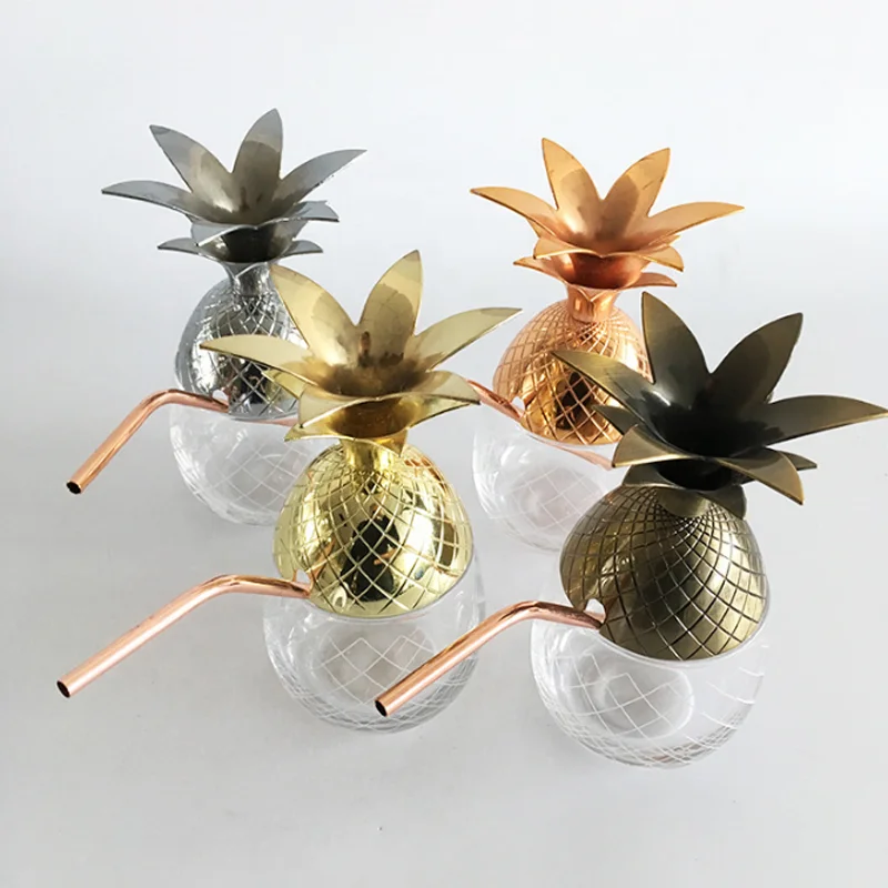 Ананас стакан золото кружки для московского Мула из нержавеющей стали чашка бокал коктейлей вина стеклянная панель инструментов 902082