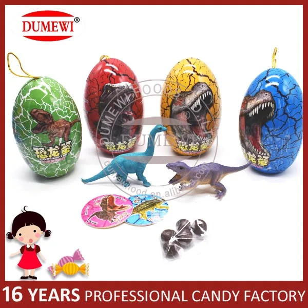 Chocolate Peanut Candy with Dinosaur Toys in Surprise Dinosaur Egg Toy Candy
