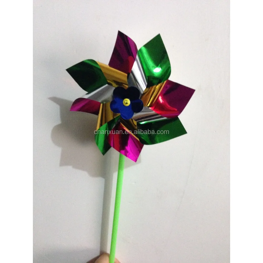 
plastic colorful laser PET material windmill 