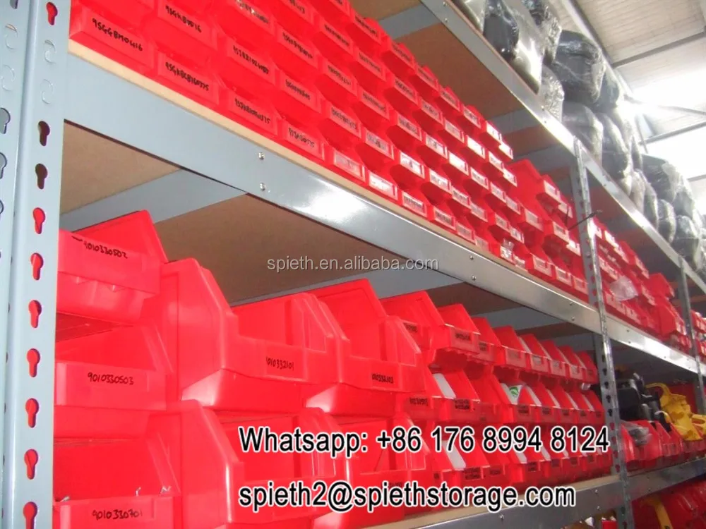 Office boltless shelving plastic storage bin rack