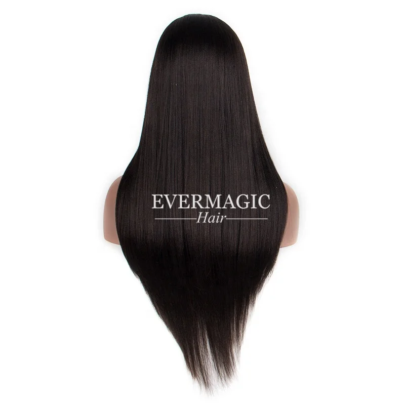 
Evermagic Human Hair Wigs Italian Light Yaki Straight U Part Wig Middle Openning 2*4 Brazilian Natural Remy Hair Medium Cap 