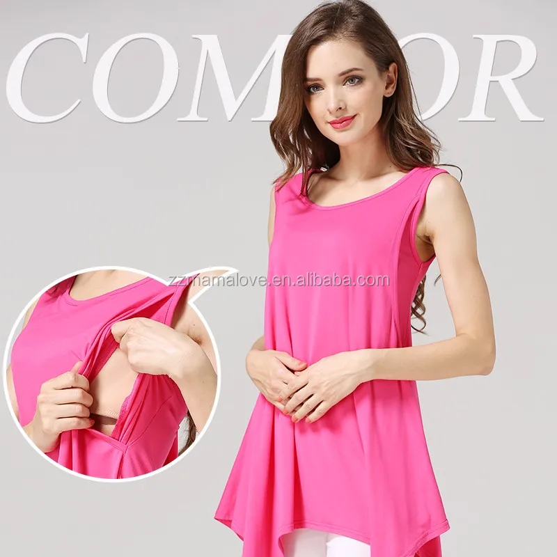 Розничная продажа Мягкая трикотажная ткань с эмоциями для мам Одежда для беременных Топ для кормления грудью майки