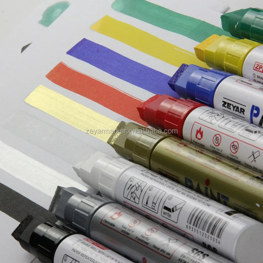 Индивидуальный маркер ZEYAR на масляной основе, красковая ручка, клапан, широкоугольный фетровый наконечник