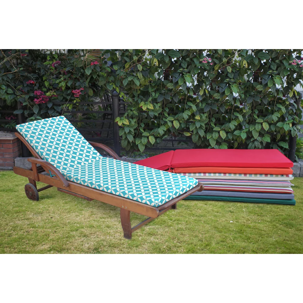 High Quality Geometric Design Waterproof Outdoor Sunbed Chaise Lounge Cushion