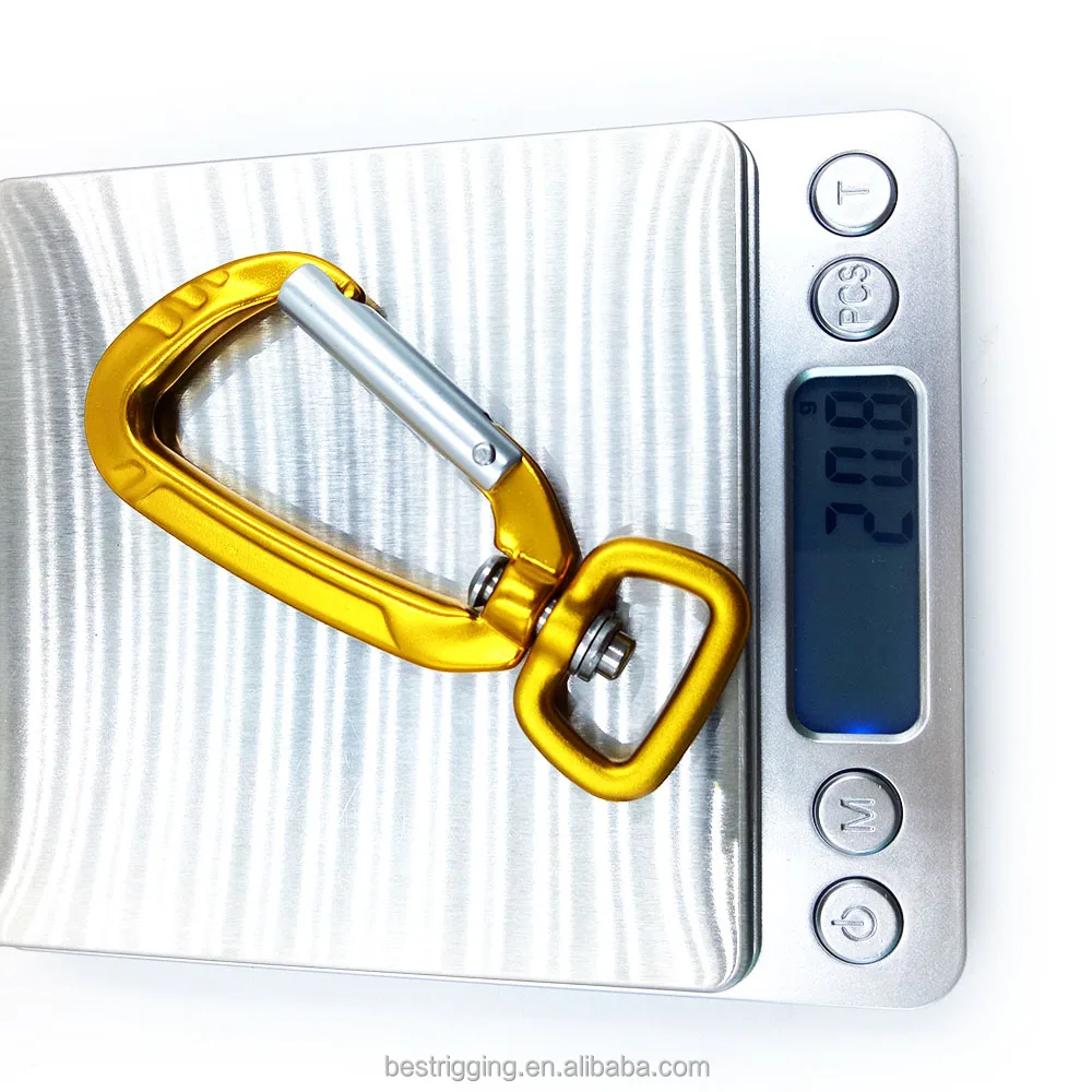 7075 Pull Aluminum Oxidation 1 Inch Snap Hook Swivel Carabiner Custom Logo Hook Straps