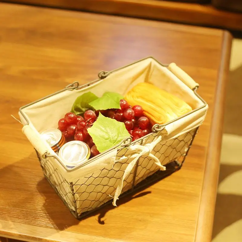 Small Moq Decorative Storage Metal Wire Mesh Iron Basket