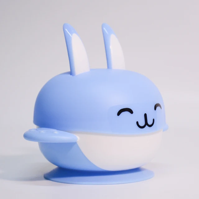 
Baosheng Cute Rabbit Design Wholesale Baby Bowl With Suction Baby Feeding Bowl Set 