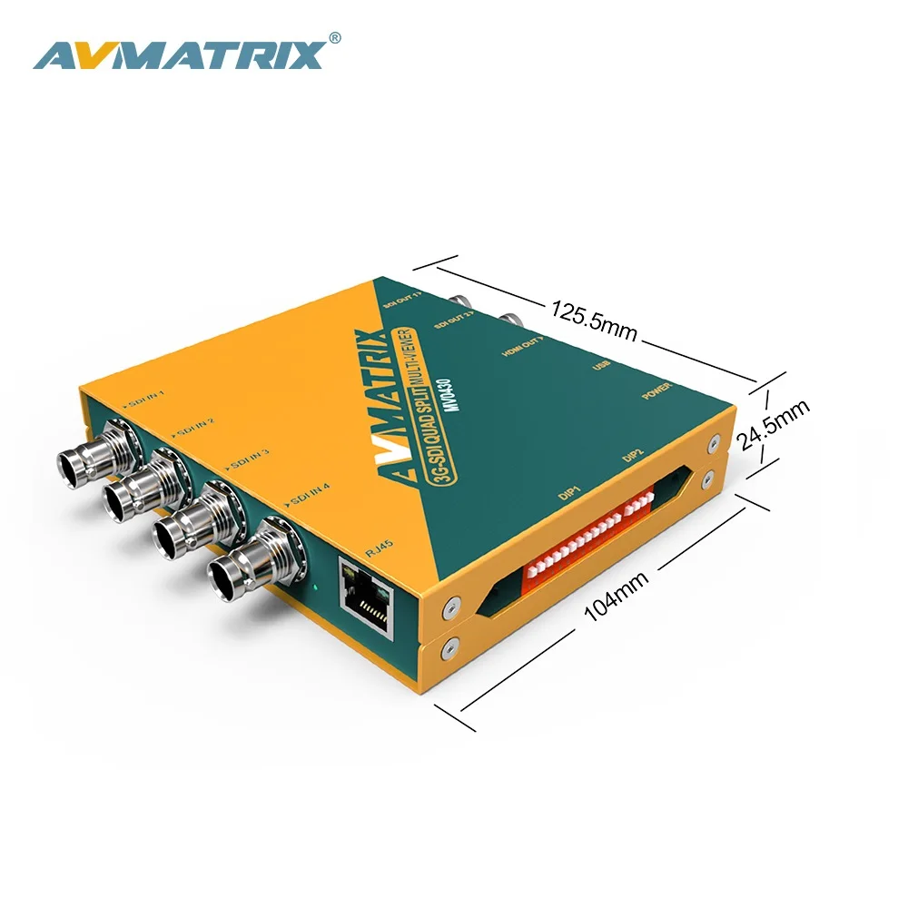 AVMatrix HD SDI Quad Screen Multiviewer With HD 1080p 4 SDI input to 1080i 2 SDI Out and 1 HDMI Out