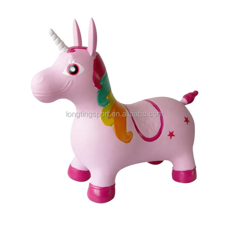 Детские пластиковые прыгающие игрушки единорога/надувные прыгающие игрушки животных лошади для продажи