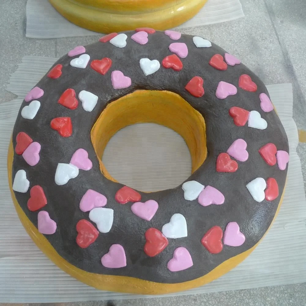 Fiberglass Large Donut Fiberglass Doughnut Sculpture for Bakery Shop