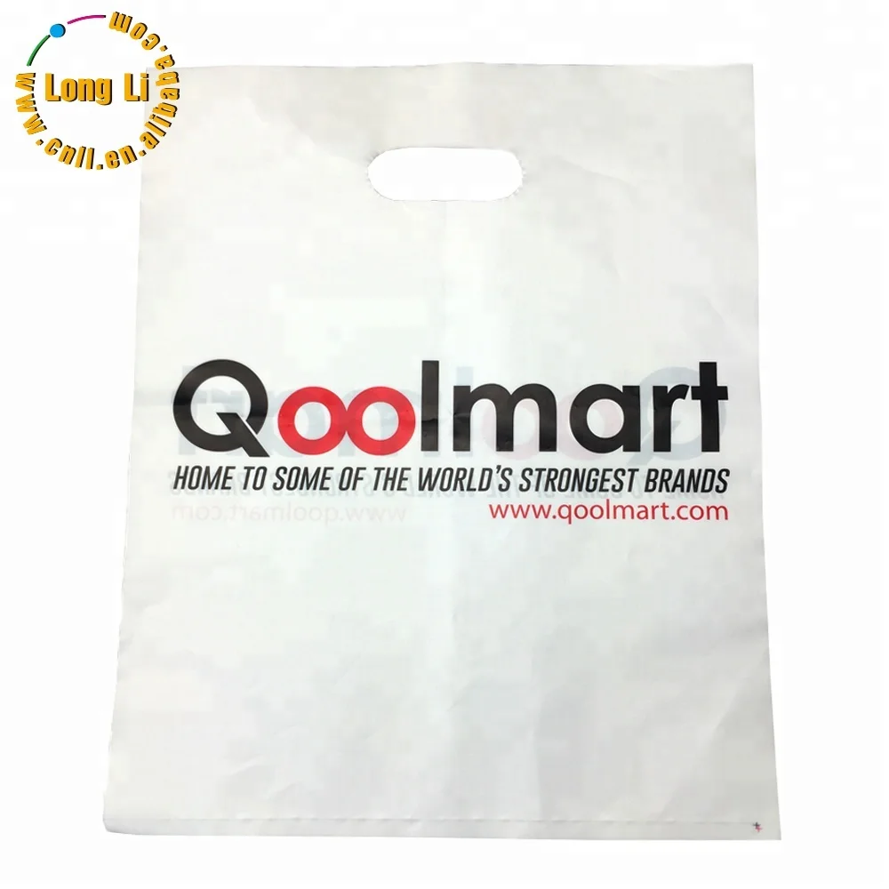 HDPE/ LDPE Die Cut Patch Handle plastic shopping retail merchandise PE bag