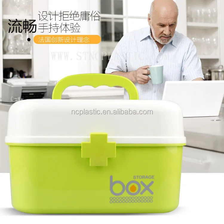 New Storage organizer family plastic first aid box with handle