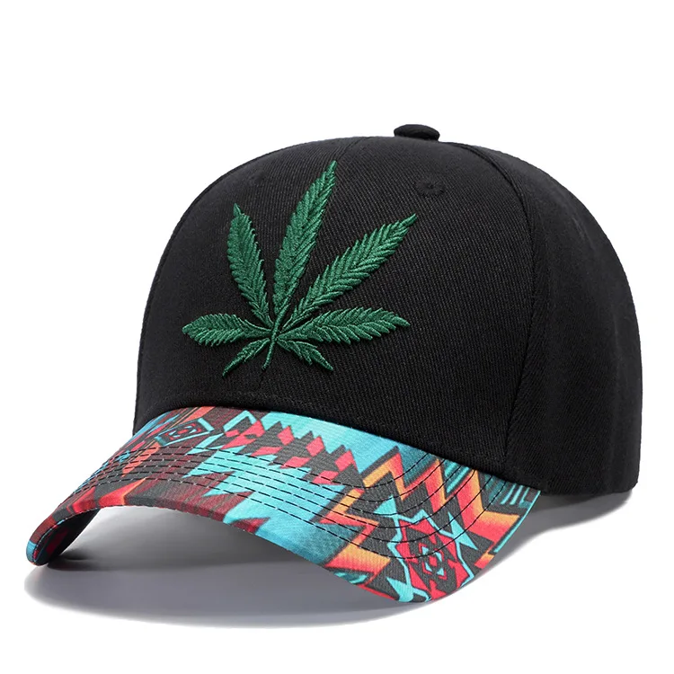 Multi Color Rasta Weed Leaf Pot Flat Bill Snapback Baseball Cap Hat Printed geometric figure aztec Brim Baseball Hats
