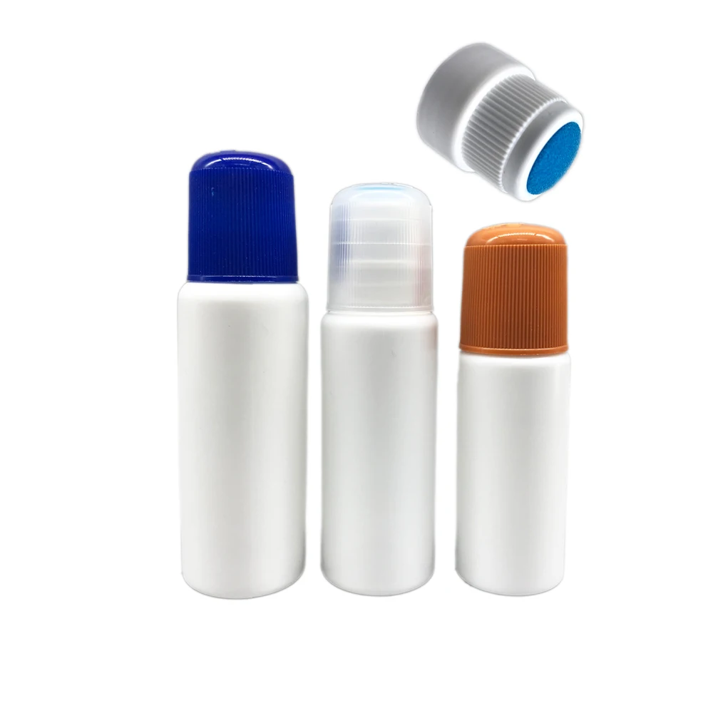 
Medical HDPE 2oz plastic 60ml cleaning glass bottle with sponge applicator 