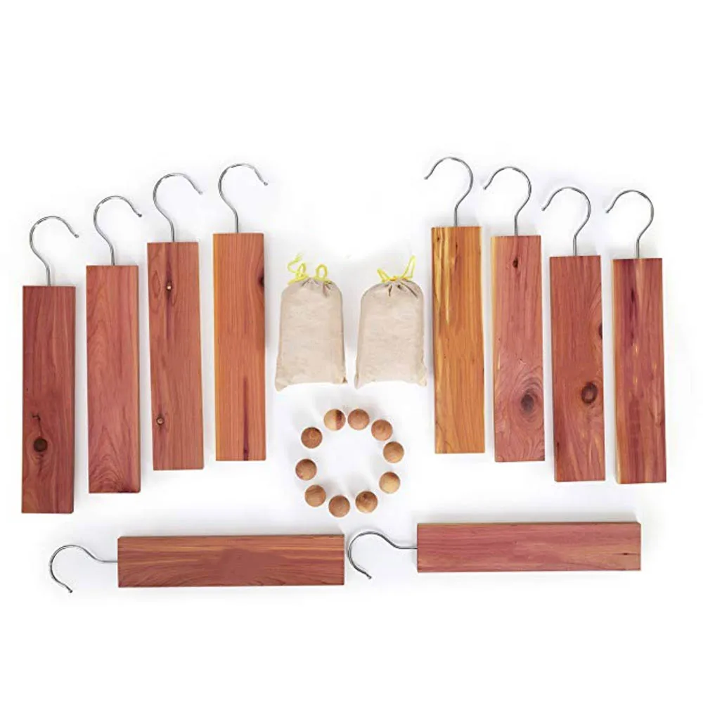 Scented Closet Wooden Cedar Hanger,  Cedar Wood Hanger Sachets Hang-up Blocks