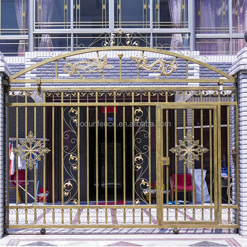 Boundary wall gate design iron exterior doors OYDM-20