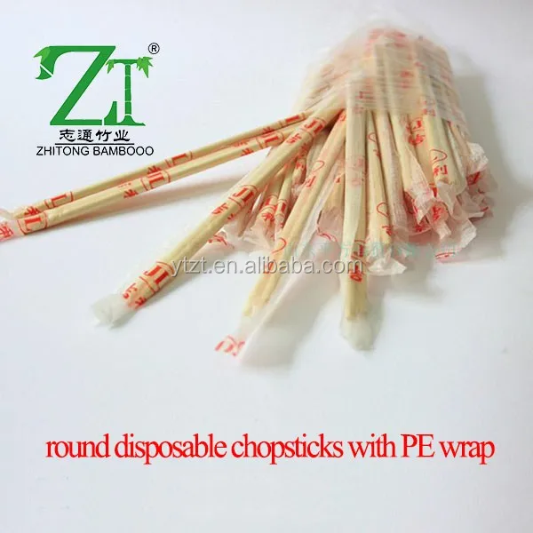 Custom Printed 20cm Disposable Bamboo Chopsticks In Paper Sleeve