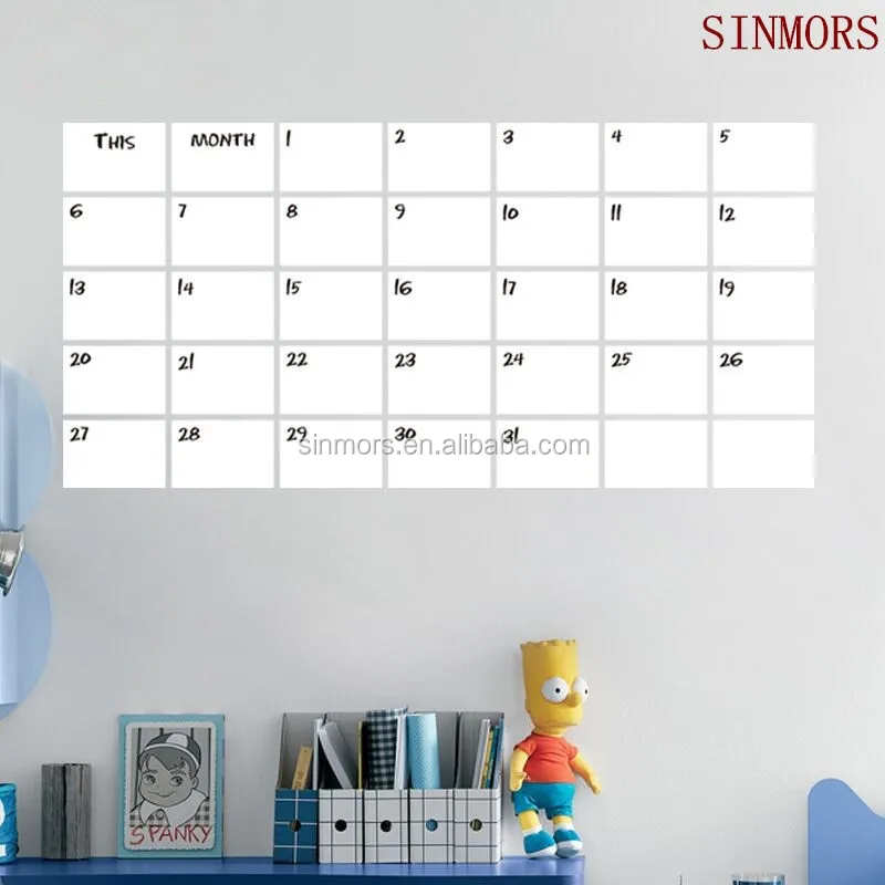 BSCI Dry Erase Write Message Board Fridge Magnet Calendar Magnetic