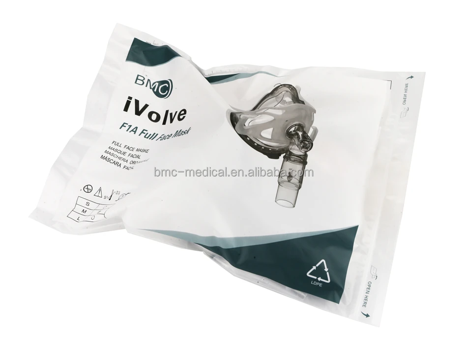 Bmc F1a Full Face Mask Realistic Silicone Gel Masks Mouth & Nose For Sleep Snoring Health Care S/M/L Medical Treatment Mask