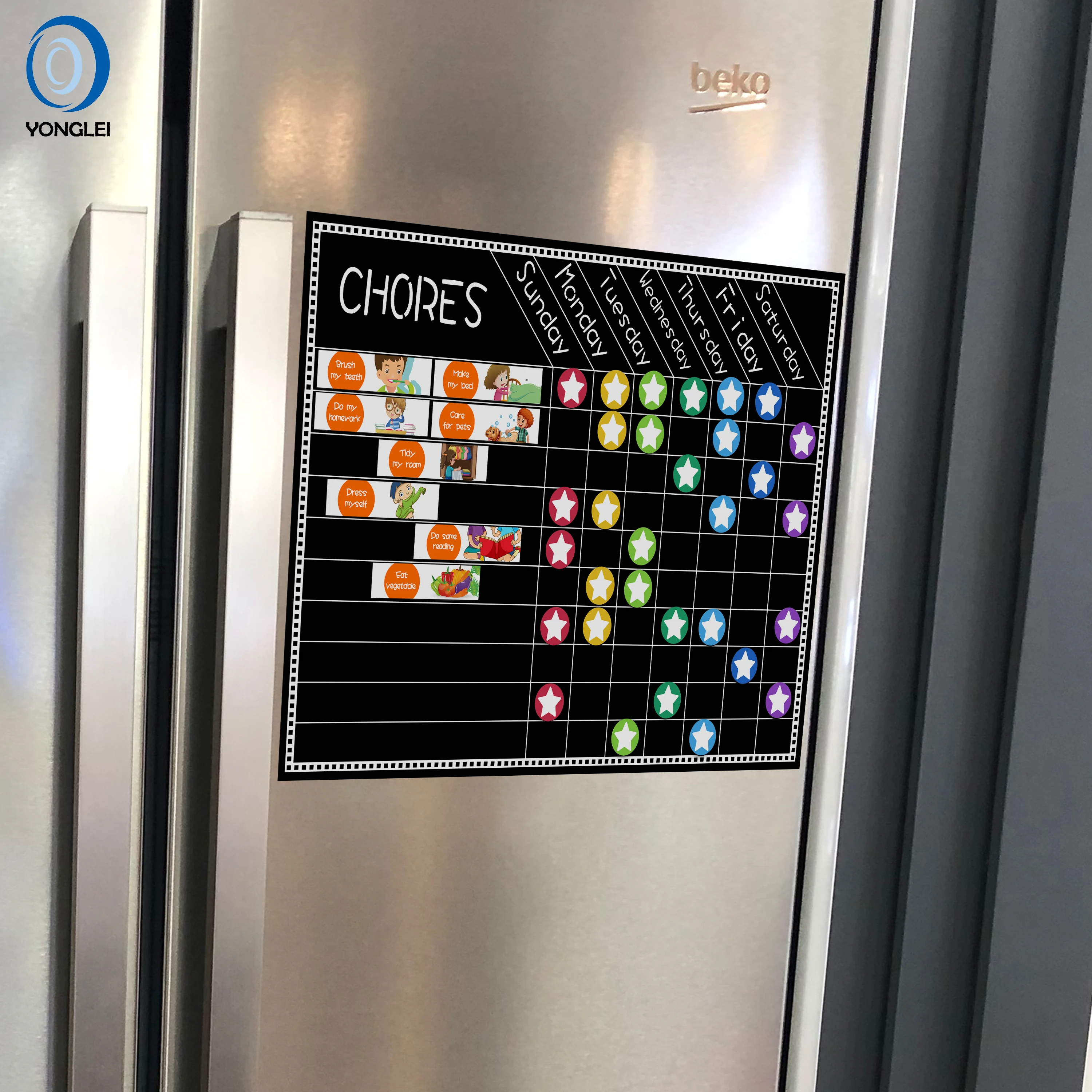 4.9A1 Magnetic Star Chart Kids Reward Charts Magnetic Dry Erase Chore Chart