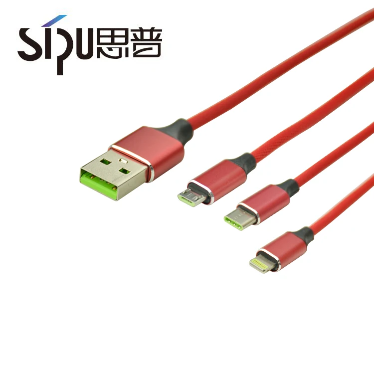 
SIPU high speed 3.0 Nylon Braided 3in1 Usb Cable For Type C Android cell phone 